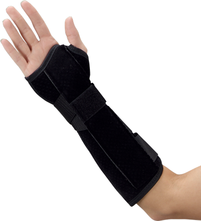 Suede Leatherette Wrist Brace with Forearm Support for Injury & Rehab