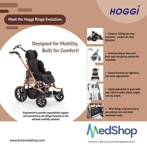 The Hoggi Bingo Evolution Pediatric Pushchair, also known as the Hoggi Bingo Stroller